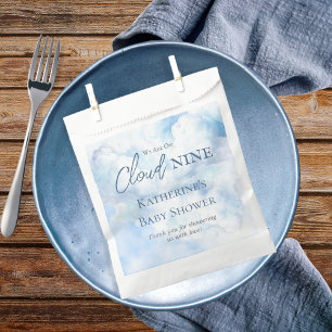 我々は雲の9青い少年の赤ちゃんシャワー上にある フェイバーバッグ