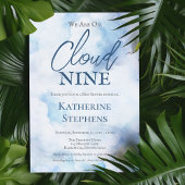 我々は雲の9青い少年の赤ちゃんシャワー上にある 招待状