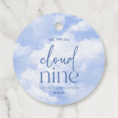 我々は雲の9青い赤ちゃんシャワー上にある フェイバータグ (裏面)