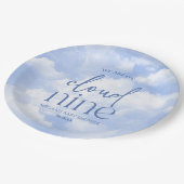 我々は雲の9青い赤ちゃんシャワー上にある ペーパープレート (アングル)