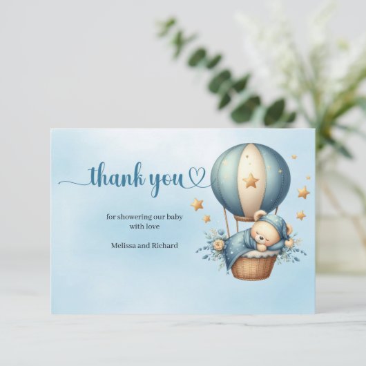 我々は雲9かわいいテディベアサンキューカード エンクロージャーカード (スタンド正面)