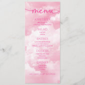 我々は雲9ピンクの赤ちゃんシャワー食品メニュー上にある メニュー (正面)