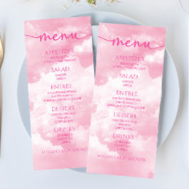 我々は雲9ピンクの赤ちゃんシャワー食品メニュー上にある メニュー