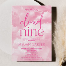 我々は雲9ピンクの雲の赤ちゃんシャワー上にある