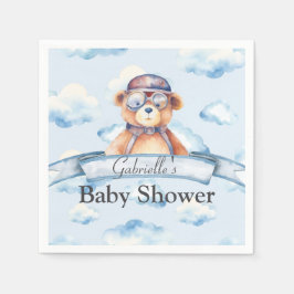 我々は雲9人のヴィンテージの男の子ベビーベイビーシャワー上にある スタンダードカクテルナプキン