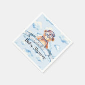 我々は雲9人のヴィンテージの男の子ベビーベイビーシャワー上にある スタンダードカクテルナプキン (角)