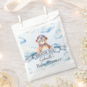 我々は雲9人のヴィンテージの男の子ベビーベイビーシャワー上にある フェイバーバッグ (クリップ留めされた状態)