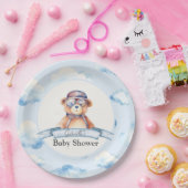 我々は雲9人のヴィンテージの男の子ベビーベイビーシャワー上にある ペーパープレート (パーティー)