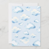 我々は雲9人のヴィンテージの男の子ベビーベイビーシャワー上にある 招待状 (裏面)