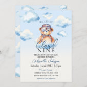 我々は雲9人のヴィンテージの男の子ベビーベイビーシャワー上にある 招待状 (正面/裏面)