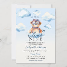 我々は雲9人のヴィンテージの男の子ベビーベイビーシャワー上にある