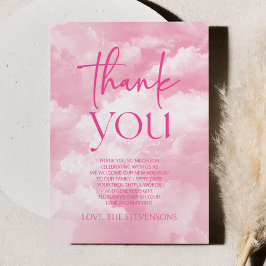 我々は雲9輝く雲の赤ちゃんシャワー上にある サンキューカード