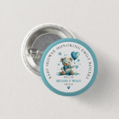 我々は青いテディベアを待つことができる 缶バッジ (正面&裏面)