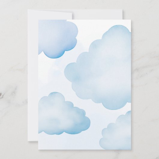 我々は青いテディベア気球を待つことができる 招待状 (裏面)