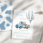 我々は青いテディ赤素朴ちゃんシャワーを待つことができる 招待状