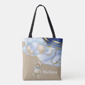 我々は青いバルーンがパーソナライズするのを待つことができる トートバッグ (裏面)