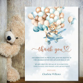我々は青いバルーン赤ちゃんシャワーを待つことができる サンキューカード