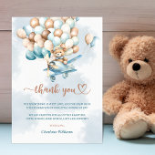 我々は青いバルーン赤ちゃんシャワーを待つことができる サンキューカード