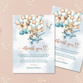 我々は青いバルーン赤ちゃんシャワーを待つことができる サンキューカード