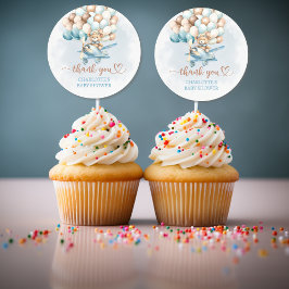 我々は青いバルーン赤ちゃんシャワーを待つことができる ラウンドシール