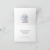 我々は青い極熊の赤ちゃんシャワーを待つことができる サンキューカード (内部)
