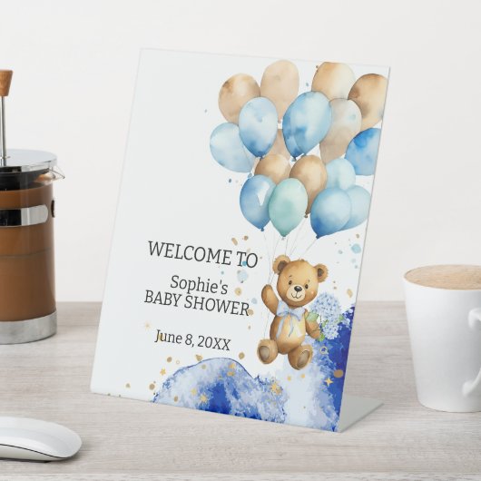 我々は青い歓迎を心から待王室のつことができる 台座サイン (インサイチュ)