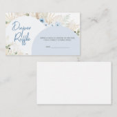 我々は青い赤ちゃんシャワーおむつラッフルを待つことができる エンクロージャーカード (正面/裏面)