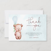 我々は青い赤ちゃんシャワーサンキューカードを待つことができる サンキューカード (正面)
