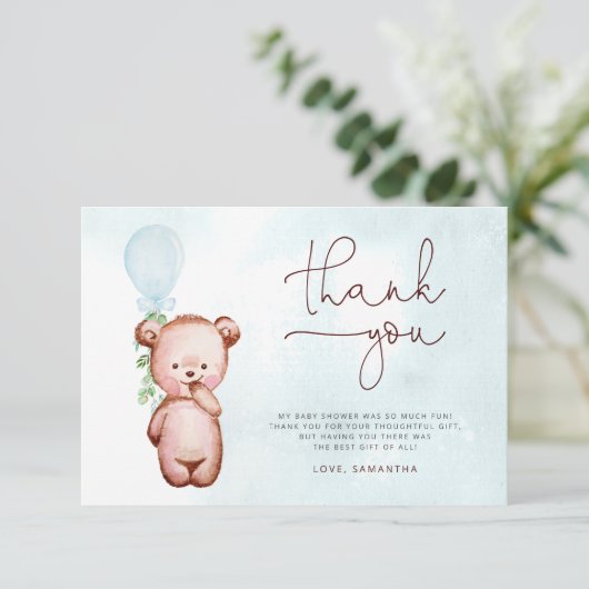 我々は青い赤ちゃんシャワーサンキューカードを待つことができる サンキューカード (スタンド正面)