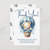 我々は青い赤ちゃんシャワーサンキューカードを待つことができる サンキューカード (正面/裏面)