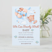 我々は青い赤ちゃんシャワー招待状を待つ 招待状 (スタンド正面)