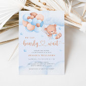 我々は青い赤ちゃんシャワー招待状を待つ 招待状