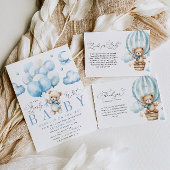 我々は青い赤ちゃんシャワー招待状を待つ 招待状