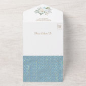 我々は青テディベア赤ちゃんシャワーを待つことができる オールインワン招待状 (外側)