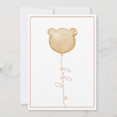 我々は非常に茶色のバルーン赤ちゃんシャワーを待つことができる 招待状 (裏面)