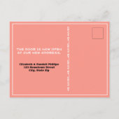 我々は風化素朴した木材サイディングコーラルドアを移動 ポストカード (裏面)