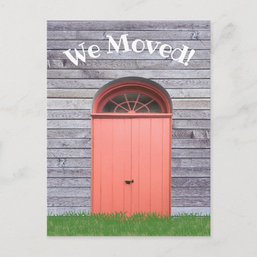 我々は風化素朴した木材サイディングコーラルドアを移動 ポストカード (正面)