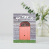 我々は風化素朴した木材サイディングコーラルドアを移動 ポストカード (スタンド正面)