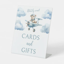 我々は飛行機の赤ちゃんシャワーカードの贈り物を待つことができる 台座サイン