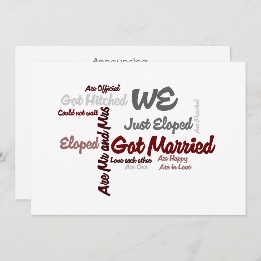 我々は駆け出した| wordク得ラ結婚したウド 招待状 (正面/裏面)