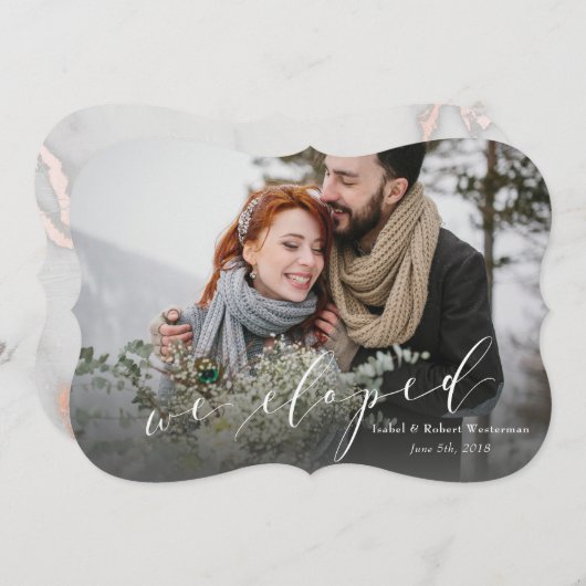 我々は駆け落ちした（大理石のバックア） 案内状 (正面/裏面)