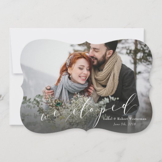 我々は駆け落ちした（大理石のバックア） 案内状 (正面)