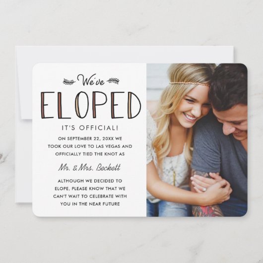 我々は駆け落ちした |駆け落ち結婚発表 (正面)