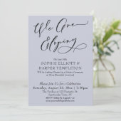 我々は駆け落ちシンプル中Dusty Blueお祝い 招待状 (スタンド正面)