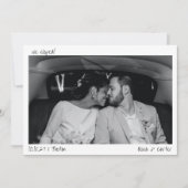 我々は駆け落ち写真手書きミニマルな駆け落ち 案内状 (正面)