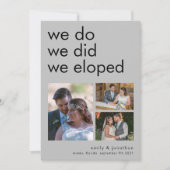 我々は駆け落ち3写真発表招待状灰色 案内状 (正面)