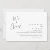 我々は駆け落ち、結婚のElopementパーティーお祝いInv 招待状 (正面)