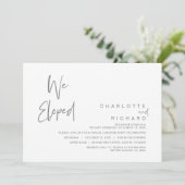我々は駆け落ち、結婚のElopementパーティーお祝いInv 招待状 (スタンド正面)