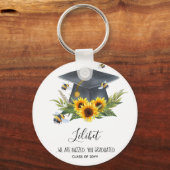 我々は騒いでいる!卒業式ギフトビーパーソナライズされたツ キーホルダー (正面)