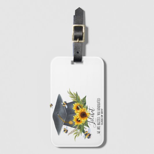 我々は騒いでいる!卒業式ギフトビーパーソナライズされたツ ラゲッジタグ (正面縦)